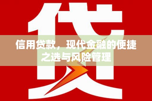 万源信用贷款，现代金融的便捷之选与风险管理