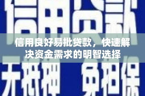 万源信用良好易批贷款，快速解决资金需求的明智选择