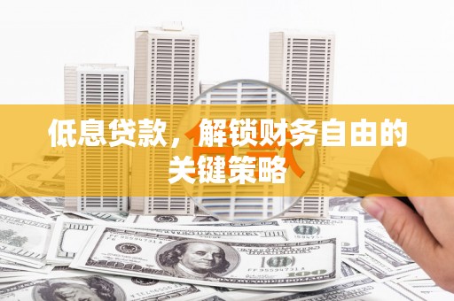 万源低息贷款，解锁财务自由的关键策略