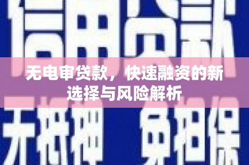 万源无电审贷款，快速融资的新选择与风险解析