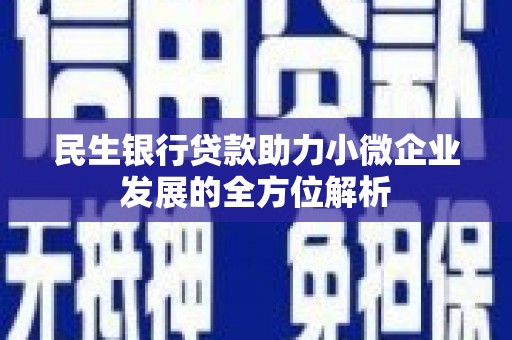 万源民生银行贷款助力小微企业发展的全方位解析