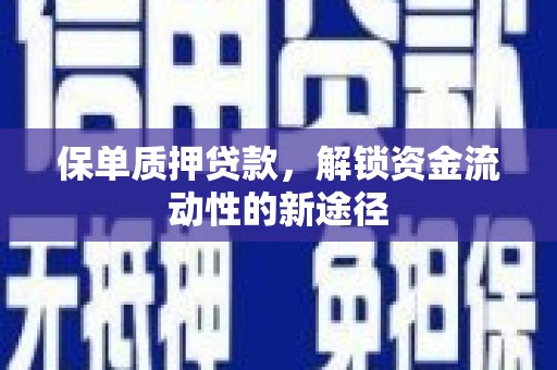 万源保单质押贷款，解锁资金流动性的新途径