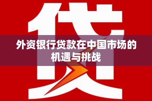万源外资银行贷款在中国市场的机遇与挑战