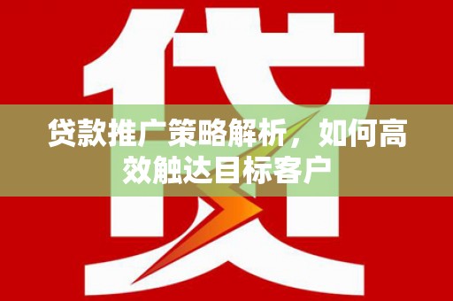 万源贷款推广策略解析，如何高效触达目标客户