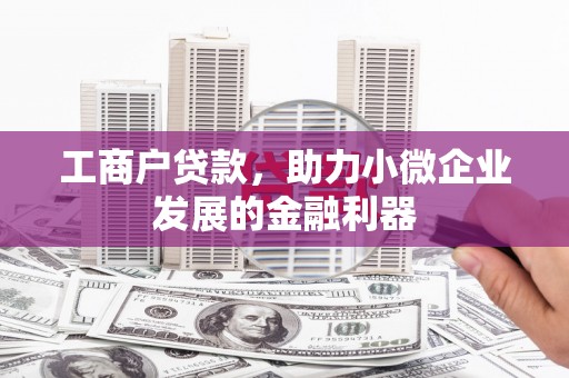万源工商户贷款，助力小微企业发展的金融利器