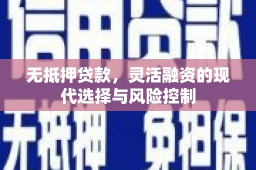万源无抵押贷款，灵活融资的现代选择与风险控制