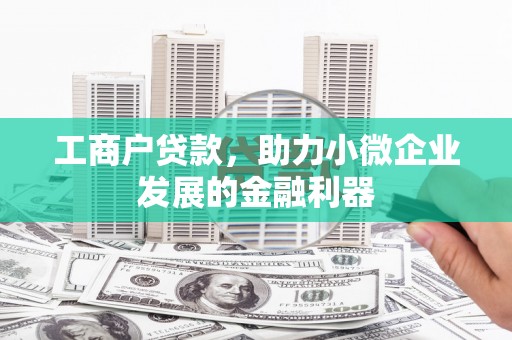 万源工商户贷款，助力小微企业发展的金融利器