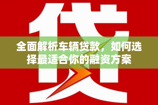 万源全面解析车辆贷款，如何选择最适合你的融资方案