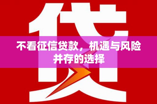 万源不看征信贷款，机遇与风险并存的选择